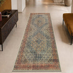 2x3 Rug - Machine Washable Entry Rug with Non-Slip Backing, Ideal for Enteryway, Kitchen, Bathroom, Laundry Room - Vintage, Easy Clean, Durable, Low Pile Rug - (2' x 3')
