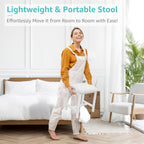 Small Vanity Stool, Cute Vanity Stools with Cushion, White Makeup Vanity Chair for Small Spaces, Living Room, Bedroom, Bathroom, Entryway, Ottoman Foot Rest for Couch Sillas Modern