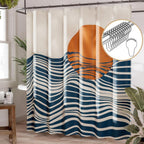 Shower Curtain, Cloth Ombre Black Shower Curtain Set with 12 Hooks, Washable Fabric Black and White Shower Curtain, Rustic Farmhouse Bathroom Shower Curtain, 72x72 Inches