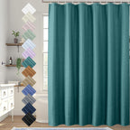 Moga Navy Blue Fabric Shower Curtains for Bathroom - Blue Hotel Spa Polyester Cloth Bath Curtain with 12 Holes, 72x72, Machine Washable, Navy Blue