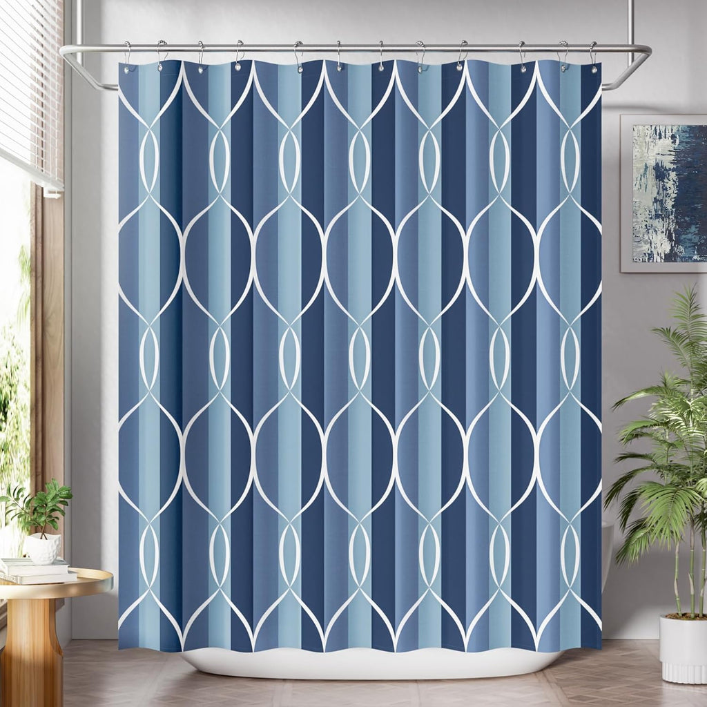 Shower Curtain, Cloth Ombre Black Shower Curtain Set with 12 Hooks, Washable Fabric Black and White Shower Curtain, Rustic Farmhouse Bathroom Shower Curtain, 72x72 Inches
