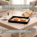 Decorative Tray for Coffee Table Decor,14'' Coffee Table Tray with 50 Oil-Proof Paper,Ottoman Trays Tables Centerpieces,Home Modern Serving Trays for Hotel Meals Desserts