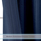 Moga Navy Blue Fabric Shower Curtains for Bathroom - Blue Hotel Spa Polyester Cloth Bath Curtain with 12 Holes, 72x72, Machine Washable, Navy Blue