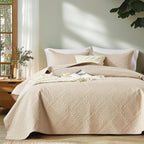 Quilts Queen Size - Ultra Soft Navy Blue Quilt Lightweight Microfiber Bedspreads, Classic Basket Weave Pattern Bedspread Bed Coverlet 3 Pieces for All-Season (1 Quilt, 2 Pillow Shams) | Breathable material, Easy care