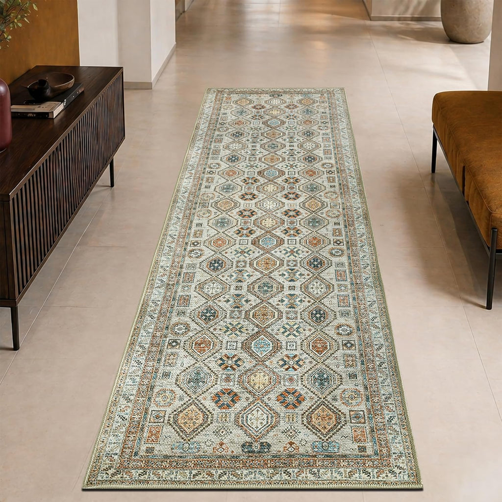2x3 Rug - Machine Washable Entry Rug with Non-Slip Backing, Ideal for Enteryway, Kitchen, Bathroom, Laundry Room - Vintage, Easy Clean, Durable, Low Pile Rug - (2' x 3')