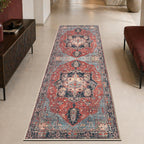 2x3 Rug - Machine Washable Entry Rug with Non-Slip Backing, Ideal for Enteryway, Kitchen, Bathroom, Laundry Room - Vintage, Easy Clean, Durable, Low Pile Rug - (2' x 3')