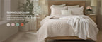 Quilts Queen Size - Bright White Bedspread Queen Size & Lightweight Comforter, Modern Coverlet with Clover Pattern, Ultra Soft All-Season Bedding, 90 x 96 Inches | Stitch-Free Quilting, Lightweight, Summer Bedding Set, Machine Washable, Pet-Friend