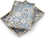 Coffee Table Trays for Living Room Serving Tray with Handles, Modern Large Tray for Ottoman Coffee Table