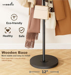 Heavy Duty Coat Rack Freestanding with Stable Wood Base Modern Coat Tree with 12 Hooks Adjustable Coats Hanger Stand Stylish Standing Clothes Tree for Entryway Bedroom Corner Hall