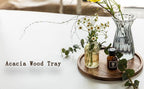 11.5 Inches Candle Holder Tray Home Decor, Round Wood Tray for Coffee Table, Small Wooden Serving Decorative Trays for Home