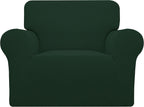 Stretch Sofa Slipcover 1-Piece Sofa Cover Furniture Protector Couch Soft with Elastic Bottom for Kids, Polyester Spandex Jacquard Fabric Small Checks (Sofa, Dark Gray)