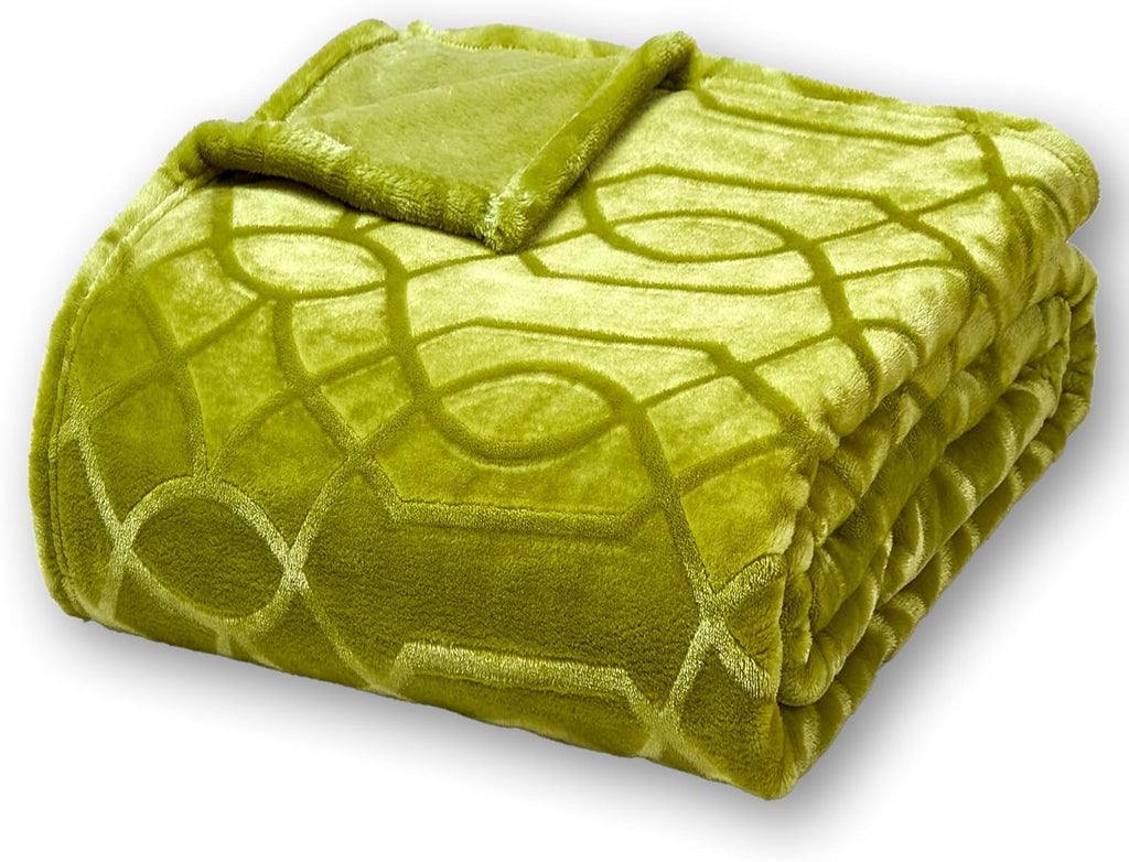 Soft Cozy Fleece Throw Blanket, 50x60 Inches – Lightweight Plush Blanket for Couch, Fuzzy 3D Jacquard Design, for Sofa, Bed & Travel - Dark Grey