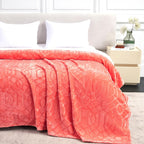 Soft Cozy Fleece Throw Blanket, 50x60 Inches – Lightweight Plush Blanket for Couch, Fuzzy 3D Jacquard Design, for Sofa, Bed & Travel - Dark Grey