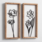 3D Floral Green Wall Art (Set of 2) Lightweight, Wooden Ready-to-Hang Boho Framed Wall Art for Bathroom, Bedroom, Living Room or Office – Premium Sage Green Farmhouse Decor – Gift-Boxed