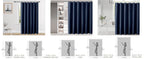 Moga Navy Blue Fabric Shower Curtains for Bathroom - Blue Hotel Spa Polyester Cloth Bath Curtain with 12 Holes, 72x72, Machine Washable, Navy Blue